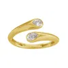 Artisan Women's Gold / White Natural Diamond Bypass Ring In 14kt Yellow Gold – Modern Open Design In Gold