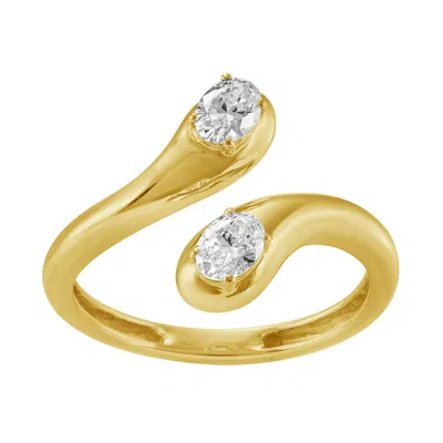 Artisan Women's Gold / White Natural Diamond Gold Ring – Unique Between-the-finger Design For Her In Multi