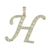 Artisan Women's Gold / White Natural Diamond "h" Initial Alphabet Pendant In Yellow Gold