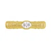 Artisan Women's Gold / White Natural Diamond Handmade Unique Band Ring In Yellow Gold