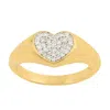 Artisan Women's Gold / White Natural Diamond Heart Ring In 18k Yellow Gold In Gold