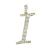 Artisan Women's Gold / White Natural Diamond "i" Initial Alphabet Pendant In Yellow Gold