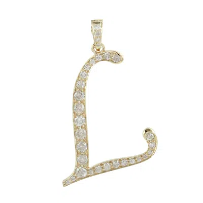 Artisan Women's Gold / White Natural Diamond "l" Initial Pendant In Yellow Gold – Personalized Alphabet Jewe In Multi