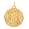Artisan Women's Gold / White Natural Diamond Pave Pisces Zodiac Pendant In 14k Yellow Gold