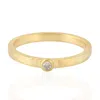 Artisan Women's Gold / White Natural Diamond Single Stone Band Ring In Yellow Gold