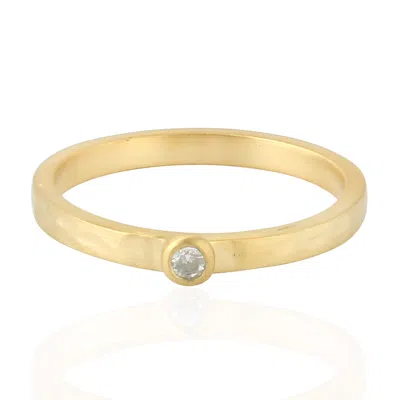 Artisan Women's Gold / White Natural Diamond Single Stone Band Ring In Yellow Gold In Multi