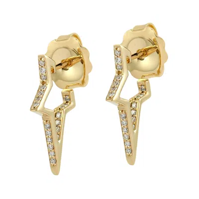 Artisan Women's Gold / White Natural Diamond Star Stud Earrings In 18k Yellow Gold