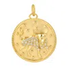 Artisan Women's Gold / White Natural Diamond Taurus Horoscope Pendant In Gold In Gold
