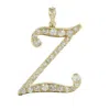 Artisan Women's Gold / White Natural Diamond "z" Initial Alphabet Pendant In Yellow Gold