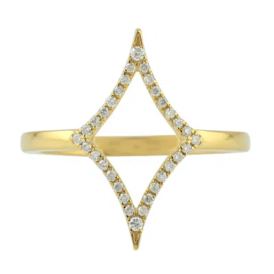 Artisan Women's Gold / White Natural Pave Diamond 18k Yellow Gold Cocktail Ring