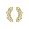 Artisan Women's Gold / White Natural Rose Cut Diamond Designer Stud Earrings In 14k Yellow Gold