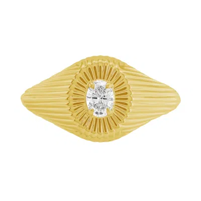 Artisan Women's Gold / White Oval Cut Diamond Cocktail Ring In Yellow Gold – Designer Fine Jewelry In Multi
