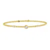 Artisan Women's Gold / White Oval Cut Diamond Designer Bangle In 14k Yellow Gold In Gold