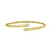 Artisan Women's Gold / White Oval Shape Bezel Set Diamond Cuff Bracelet In Yellow Gold – Elegant Everyday Fi In Multi