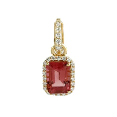Artisan Women's Gold / White / Pink Pink Tourmaline & Diamond Charm Pendant In 18k Yellow Gold