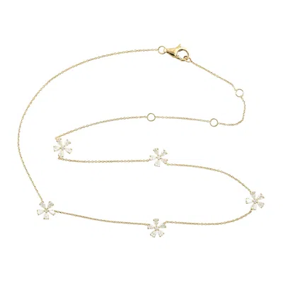 Artisan Women's Gold / White Rose Cut Diamond Beaded Princess Necklace In Yellow Gold