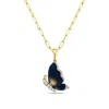 Artisan Women's Gold / White Statement Diamond & Enamel Flying Butterfly Pendant In Yellow Gold In Gold