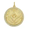 Artisan Women's Gold / White Yellow Gold Lotus & Yoga Spiritual Pendant With Diamonds In Gold