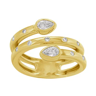 Artisan Women's Gold / White Yellow Gold Spiral Diamond Ring – Unique Handmade Gift For Her In Multi