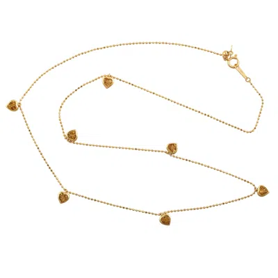 Artisan Women's Gold / Yellow / Orange 18k Yellow Gold Bezel Set Citrine Heart Shape Princess Necklace In Multi