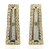 Artisan Women's Grey / Gold / White Labradorite & Diamond Tapered Stud Earrings In Yellow Gold In Gold