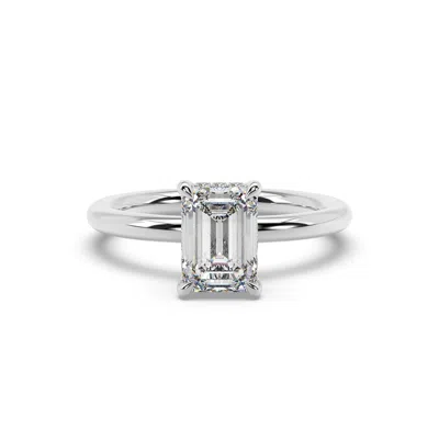 Artisan Women's Lab Grown Emerald Cut Diamond Cocktail Ring In 14k White Gold