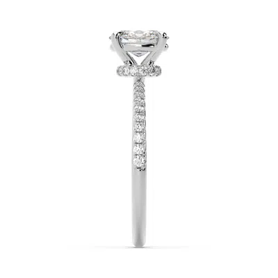 Artisan Women's Lab Grown Oval Cut Diamond Wedding Ring In White Gold
