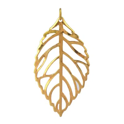 Artisan Women's Luxury 18k Gold Leaf Design Pendant In Metallic