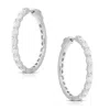 Artisan Women's Marquise Cut Diamond Hoop Earrings In White Gold