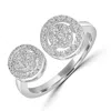 Artisan Women's Micro Pave Diamond Between The Finger Ring In White Gold