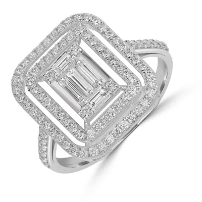 Artisan Women's Micro Pave Diamond Cocktail Ring In 18k White Gold
