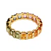 Artisan Women's Multi Sapphire Gemstone & Diamond Eternity Band Ring In Yellow Gold