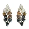 Artisan Women's Multi-stone Ice Diamond Dangle Earrings In 18k Gold In Gray