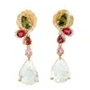 Artisan Women's Multi Tourmaline & Blue Moonstone Pave Diamond Dangle Earrings In Gold