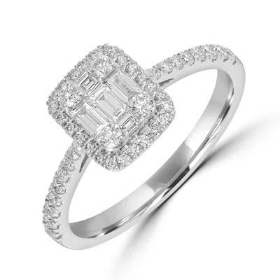Artisan Women's Natural Baguette Cut Diamond Cocktail Ring In White Gold