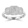 Artisan Women's Natural Baguette Cut Diamond Designer Ring In White Gold