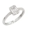 Artisan Women's Natural Baguette Diamond In 18k White Gold Square Ring