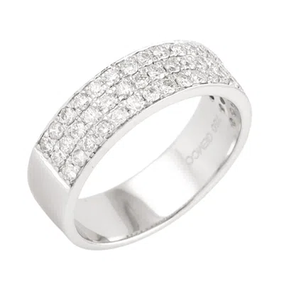 Artisan Women's Natural Diamond Band Ring In 18k White Gold