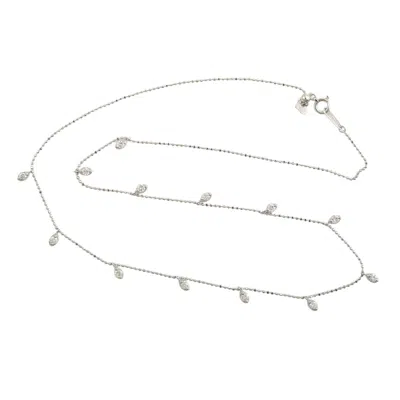 Artisan Women's Natural Diamond Beaded Princess Necklace In White Gold