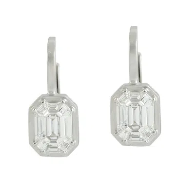 Artisan Women's Natural Diamond Dangle Earrings In White Gold