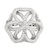 Artisan Women's Natural Diamond Designer Cocktail Ring In White Gold