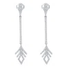 Artisan Women's Natural Diamond Designer Dangle Earrings In White Gold
