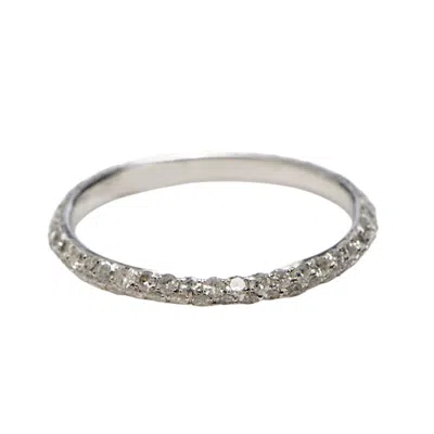 Artisan Women's Natural Diamond Full Eternity Band Ring In 18k White Gold