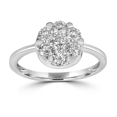 Artisan Women's Natural Diamond Handmade Band Ring In White Gold