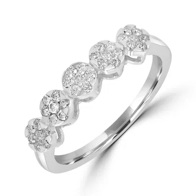 Artisan Women's Natural Diamond Pave Band Ring In 18k White Gold