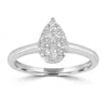 Artisan Women's Natural Diamond Pear Cut Stacking Ring In 18k White Gold