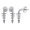 Artisan Women's Natural Diamond Spike Spiral Dangle Earrings In White Gold