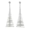 Artisan Women's Natural Diamond Spiral Dangle Earrings In White Gold