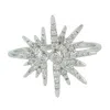 Artisan Women's Natural Diamond Starburst Cocktail Ring In White Gold In Metallic