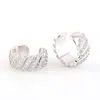 Artisan Women's Natural Diamond Statement Ear Cuff Earrings In White Gold In Metallic